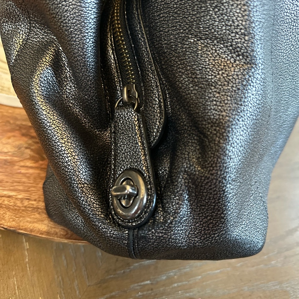 Coach Edie 31 metallic gunmetal Leather Tote Bag - Picture 6 of 15